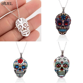 SMJEL Gothic Jewelry Skull Skeleton Necklaces Pendants for Women Punk Pirate Choker Mexican Halloween Gifts Collares
SMJEL Gothic Jewelry Skull Skeleton Necklaces Pendants for Women Punk Pirate Choker Mexican Halloween Gifts Collares