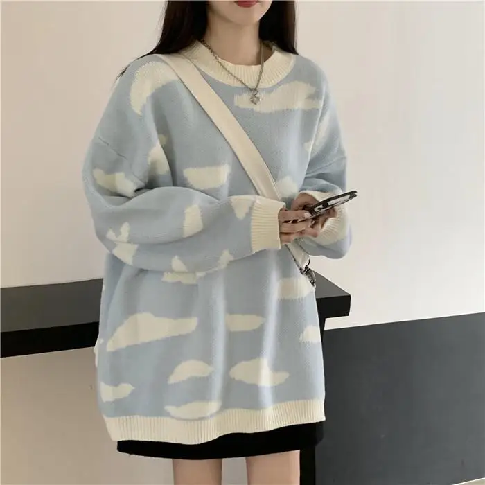Autumn and winter new lazy style loose and thin T-neck sweater for female students
Autumn and winter new lazy style loose and thin T-neck sweater for female students