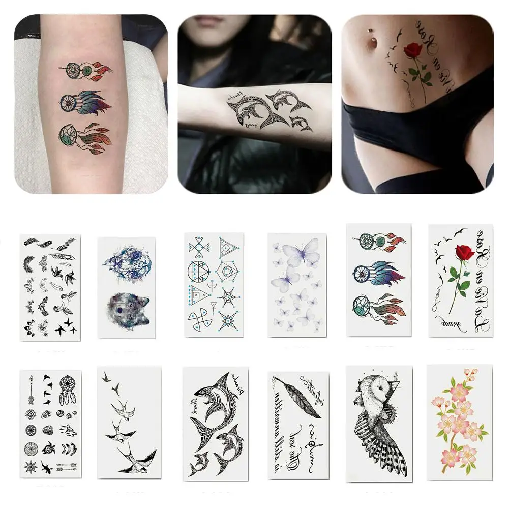 Cool Unisex Long Lasting Arm Body Temporary Tattoo Waterproof Transfer Sticker Long lasting temporary tattoo suits for beach,
