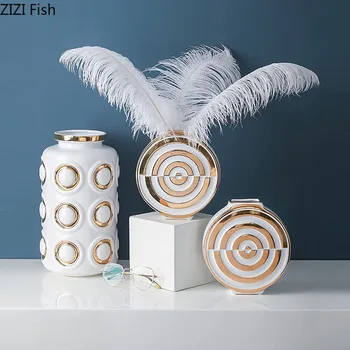 Nordic Home Decor Ceramic Vase Golden Relief Pattern Cylinder Porcelain Vases Dried Flower Flower Arrangement Desktop Decoration
Nordic Home Decor Ceramic Vase Golden Relief Pattern Cylinder Porcelain Vases Dried Flower Flower Arrangement Desktop Decoration