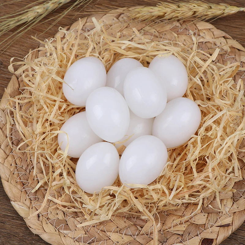 sólidos huevos falsos suministros de cría Cikonielf 50 huevos de plástico sólido para palomas huevos para eclosión huevos de aves de corral 