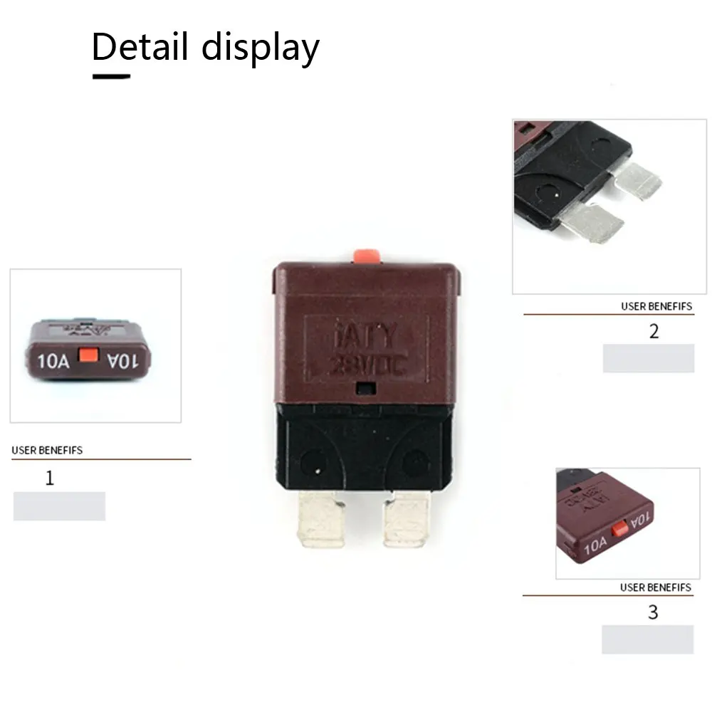 10A Fuse 12v/24v Fits Circuit Breaker Blade Automotive Car Kit Resettable Inline Fuse Holder Protection Stereo Manual Reset
10A Fuse 12v/24v Fits Circuit Breaker Blade Automotive Car Kit Resettable Inline Fuse Holder Protection Stereo Manual Reset