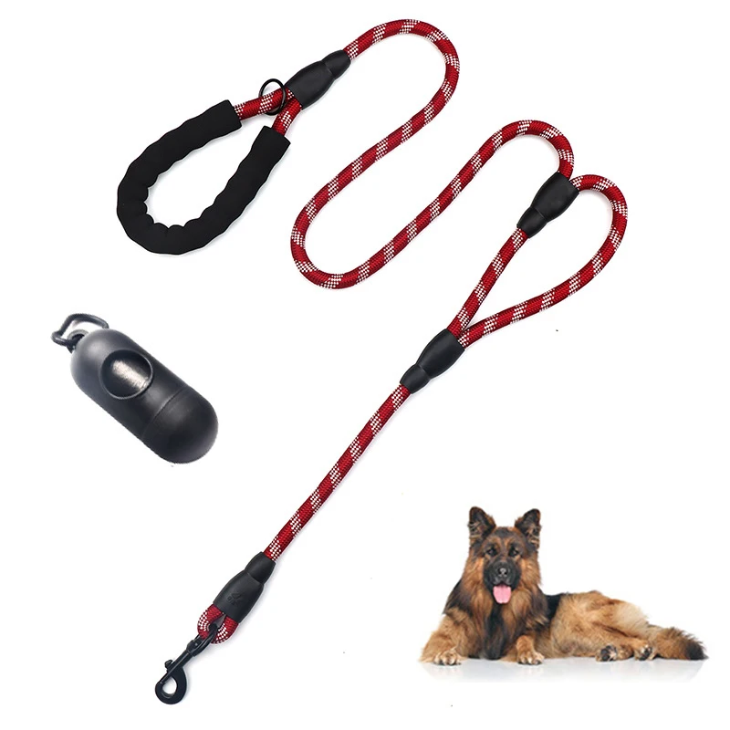 Reflective Double handle Large Dog Leash pet Lead Traction rope 2 Handles big Dog Mountain Climbing Rope with Poop Bag Dispenser
Reflective Double handle Large Dog Leash pet Lead Traction rope 2 Handles big Dog Mountain Climbing Rope with Poop Bag Dispenser
