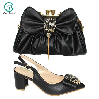 Italian Designer Shoes and Bags Matching Set Decorated with Rhinestone Shoes Women Luxury 2020 Bag and Shoes Set in Black Color
Italian Designer Shoes and Bags Matching Set Decorated with Rhinestone Shoes Women Luxury 2020 Bag and Shoes Set in Black Color