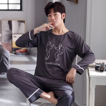 Autumn Winter Knitted Cotton Cartoon Men's Pyjamas Cartoon Pajamas Set Male Sleepwear Pyjamas Nightsuits Pijama 3XL Homewear
Autumn Winter Knitted Cotton Cartoon Men's Pyjamas Cartoon Pajamas Set Male Sleepwear Pyjamas Nightsuits Pijama 3XL Homewear