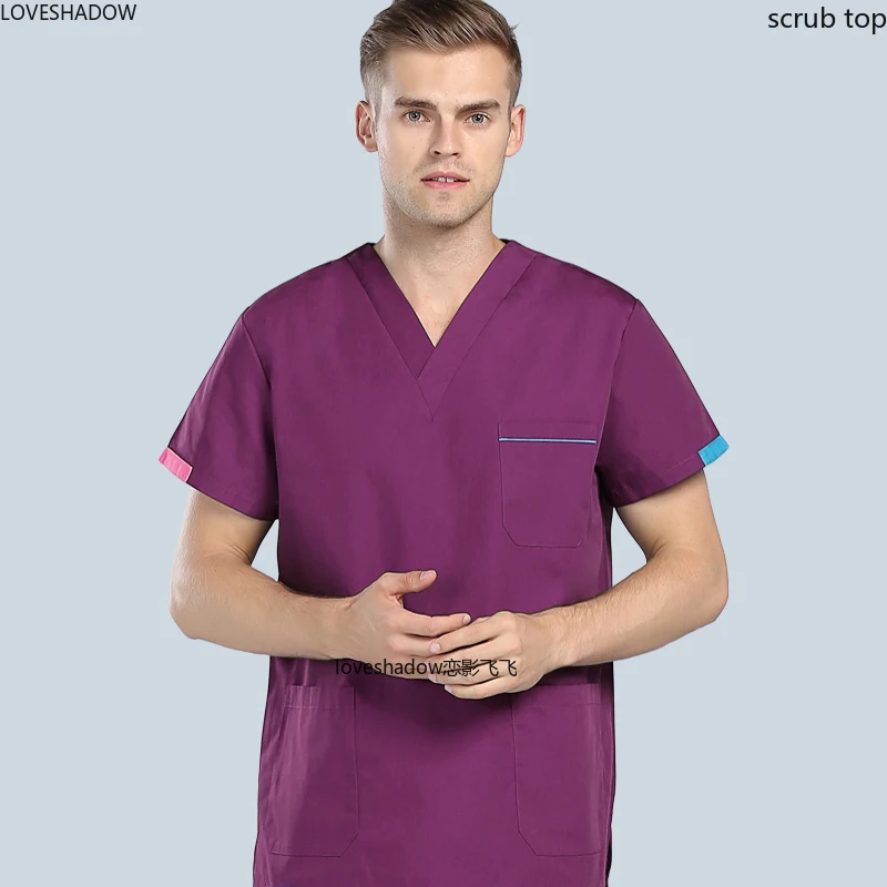 Men Scrub Top Short Sleeve Scrub Uniforms V Neck Contrasting Color Nursing Uniforms Cotton Medical Uniform Short Sleeve Workwear
Men Scrub Top Short Sleeve Scrub Uniforms V Neck Contrasting Color Nursing Uniforms Cotton Medical Uniform Short Sleeve Workwear