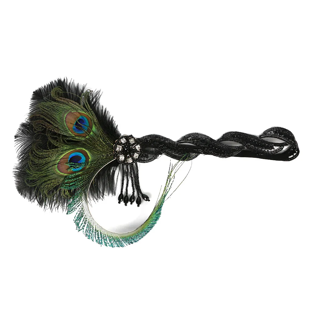 Colorful Headband Peacock Feather Girl Makeup Party Hair Decor Colorful Headband Peacock Feather Girl Makeup Party Hair Decor