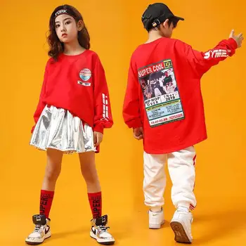 Kids Jazz Dance Costume Red Long Sleeve Sweatshirt Boys And Girls Hip Hop Practice Clothes Child Street Dance Stage Outfit VO372 
Kids Jazz Dance Costume Red Long Sleeve Sweatshirt Boys And Girls Hip Hop Practice Clothes Child Street Dance Stage Outfit VO372