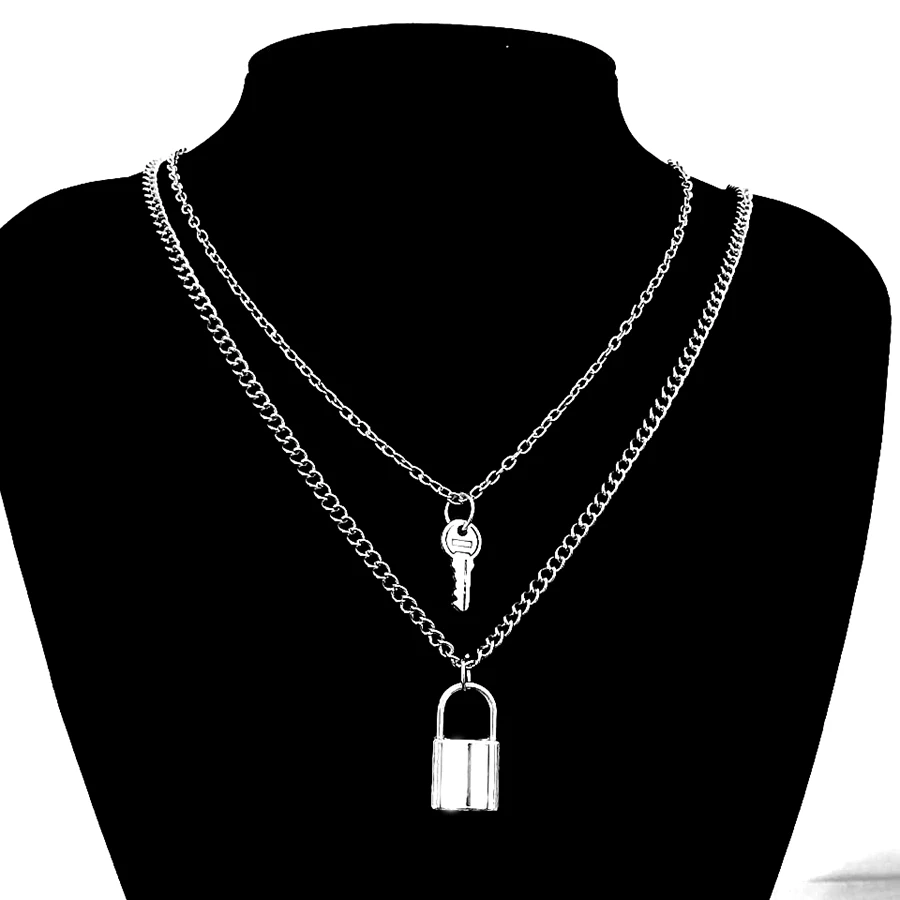 Ожерелье с подвеской в виде замка панк для женщин и мужчин | Украшения аксессуары