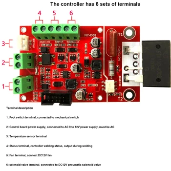 NY D08 100A Pneumatic Spot Welder Controller Welding Machine Fan Temature Sensor Current Controller Control Board
NY D08 100A Pneumatic Spot Welder Controller Welding Machine Fan Temature Sensor Current Controller Control Board