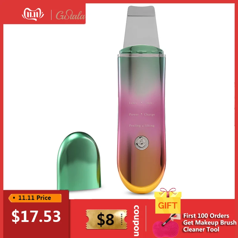 Rechargeable Ultrasonic Ion Face Skin Scrubber Facial Cleaner Cleansing Spatula Peeling Vibration Blackhead Removal Exfoliating
Rechargeable Ultrasonic Ion Face Skin Scrubber Facial Cleaner Cleansing Spatula Peeling Vibration Blackhead Removal Exfoliating
