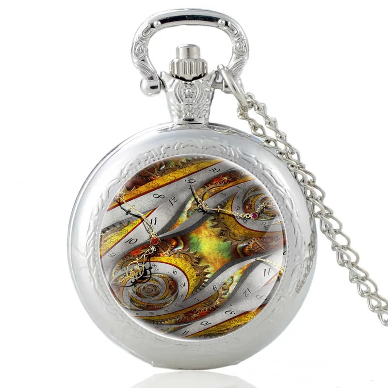 

Retro Steampunk Style Vintage Quartz Pocket Watch Glass Dome Charm Men Women Pendant Necklace Fob Hours Clock Gifts