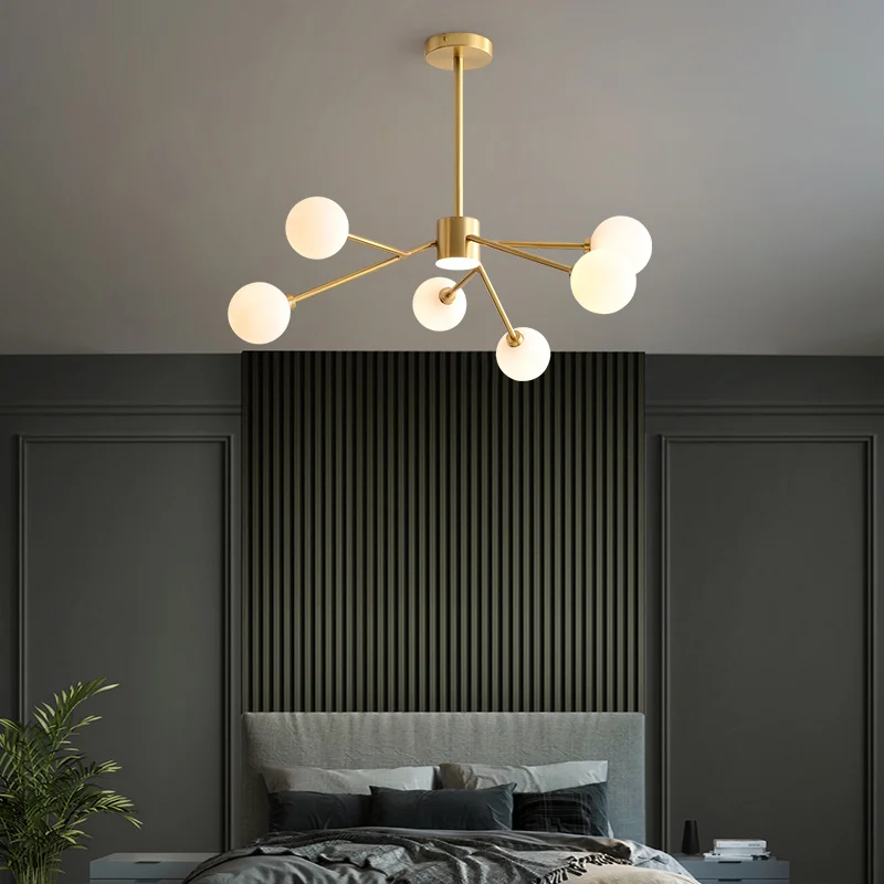 Люстра для гостиной с лампами в скандинавском стиле современная простая