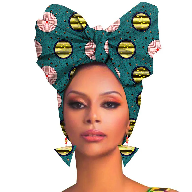 African Print Head Wrap For Women Scarf With Matching Earrings