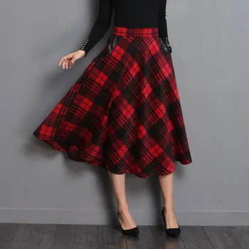 England Style Red Plaid High Waist Midi Skirts Woolen Plus Size 3XL A Line Pleated Winter Women Tartan Skirts 2020 New
England Style Red Plaid High Waist Midi Skirts Woolen Plus Size 3XL A Line Pleated Winter Women Tartan Skirts 2020 New