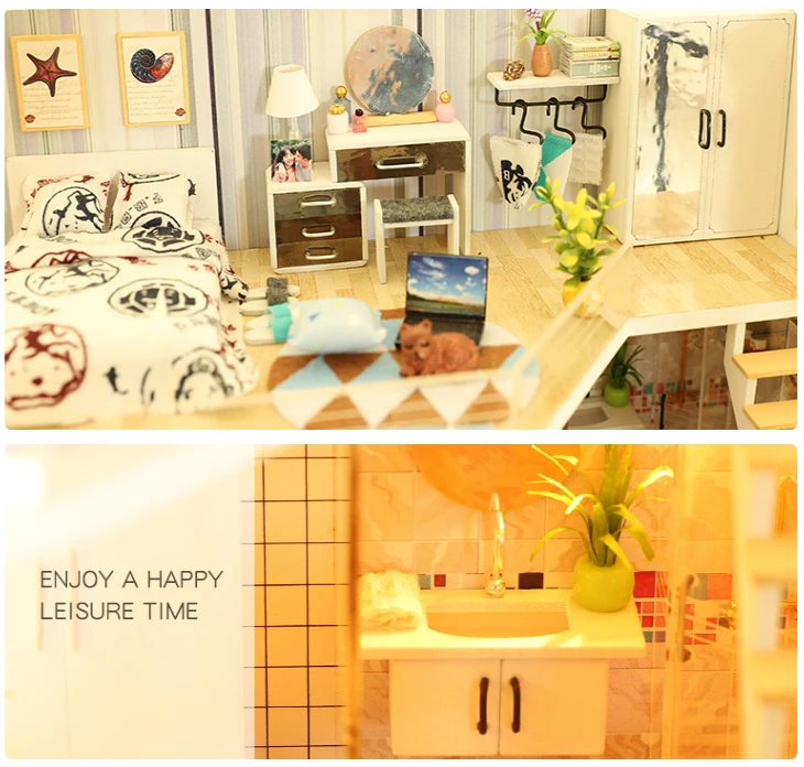 Cutebee DIY DollHouse Wooden Doll Houses Miniature Dollhouse Furniture Kit Toys for Children New Year Christmas Gift Casa M025 Cutebee DIY DollHouse Wooden Doll Houses Miniature Dollhouse Furniture Kit Toys for Children New Year Christmas Gift Casa M025