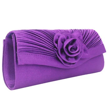 Women's Satin Pleated Flower Front Evening Bag Clutch Handbag
Women's Satin Pleated Flower Front Evening Bag Clutch Handbag