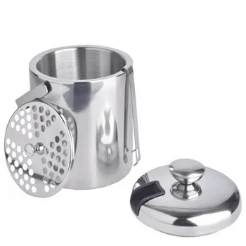 VOGVIGO Ice Cube Container Stainless steel Double Walled 1.3L Ice Bar Bucket with Tongs Lid Ice Home Bar Beer Wine Cooler
VOGVIGO Ice Cube Container Stainless steel Double Walled 1.3L Ice Bar Bucket with Tongs Lid Ice Home Bar Beer Wine Cooler