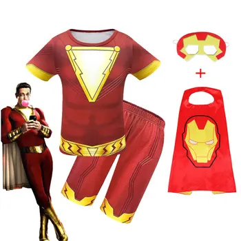New Thunder Boy Shazan Set Child Cosplay Child Superhero Party Cosplay T-shirt + Shorts Set Summer 
New Thunder Boy Shazan Set Child Cosplay Child Superhero Party Cosplay T-shirt + Shorts Set Summer