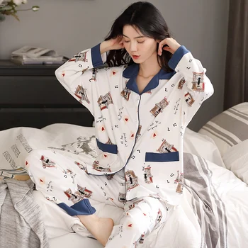 BZEL New Women's Pajama Sets Cotton Home Suit Loose Comfort Pijama Mujer Fashion Simple Pyjamas Soft Nightwear Large Size Nighty
BZEL New Women's Pajama Sets Cotton Home Suit Loose Comfort Pijama Mujer Fashion Simple Pyjamas Soft Nightwear Large Size Nighty