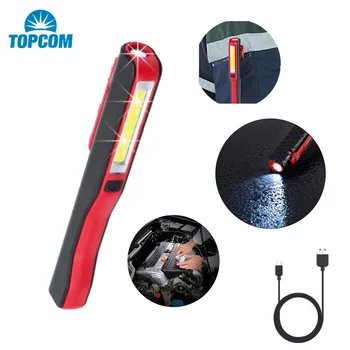 Topcom USB Rechargeable COB Work Light Portable Pocket Emergency LED Flashlight Built-in Battery ABS Multifunction Hand Light
Topcom USB Rechargeable COB Work Light Portable Pocket Emergency LED Flashlight Built-in Battery ABS Multifunction Hand Light