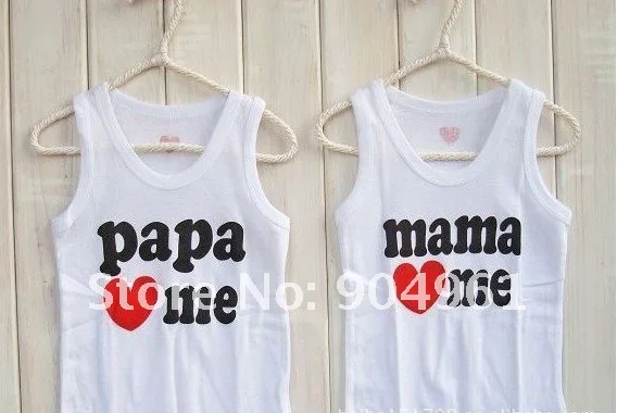 Baby clothes baby shirt/T-Shirt boy & girl tops PaPa MaMa love Me tank top10pcs/lot