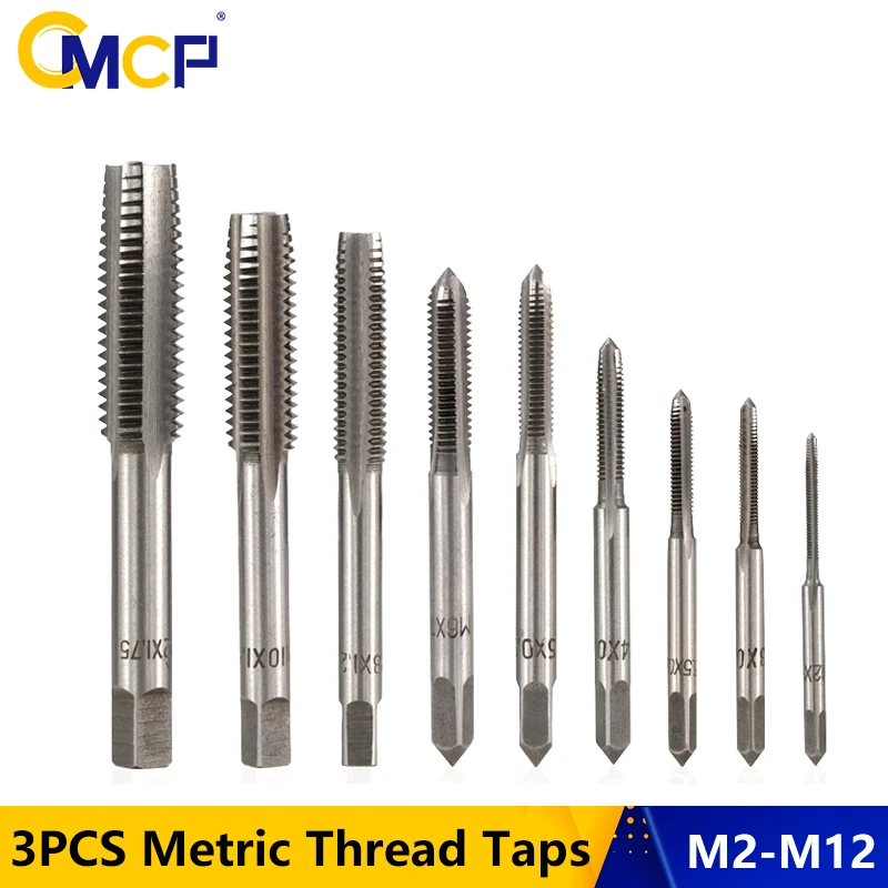 3pcs M2 M2.5 M3 M3.5 M4 M5 M6 M8 M10 M12 Metric Thread Taps HSS Screw Tap Drill Bit Set Straight Flute Plug Taps Hand Tools
3pcs M2 M2.5 M3 M3.5 M4 M5 M6 M8 M10 M12 Metric Thread Taps HSS Screw Tap Drill Bit Set Straight Flute Plug Taps Hand Tools