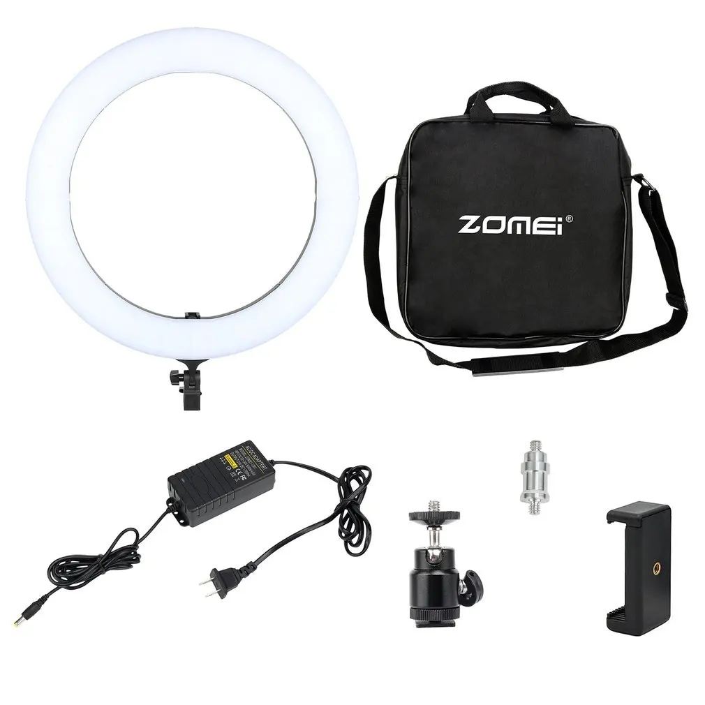 

ZOMEI Photography Lighting Video Photo Studio Kit 14inch 18inch LED Ring Light For Professional Camera 5500K US Plug With Holder