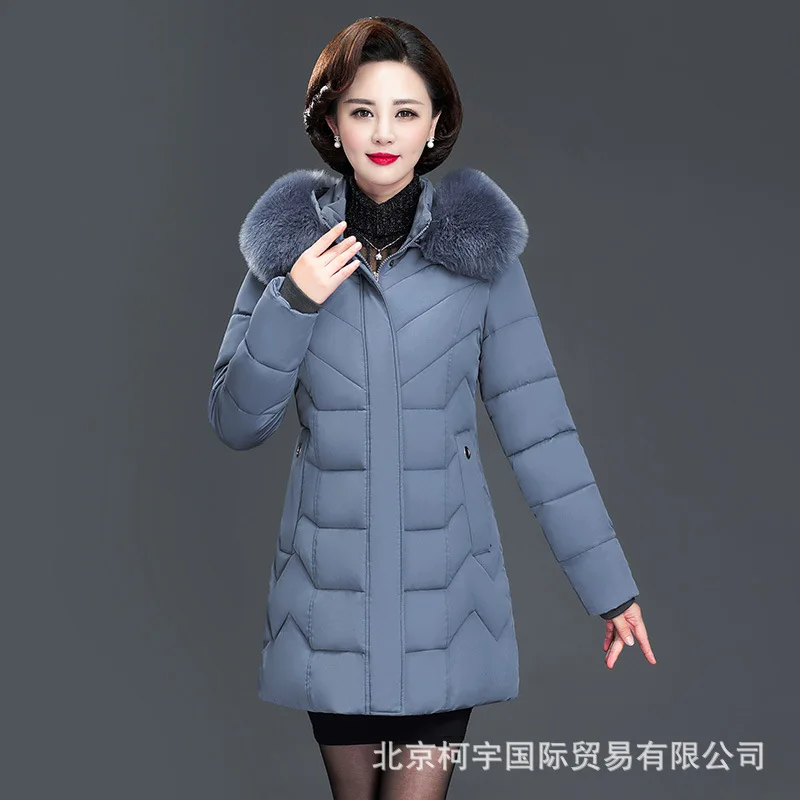 Middle-aged Mid-length Cotton-padded Clothes Women's 2019 Winter New Style Large Fur Collar down Jacket Cotton-padded Clothes Mo 
Middle-aged Mid-length Cotton-padded Clothes Women's 2019 Winter New Style Large Fur Collar down Jacket Cotton-padded Clothes Mo