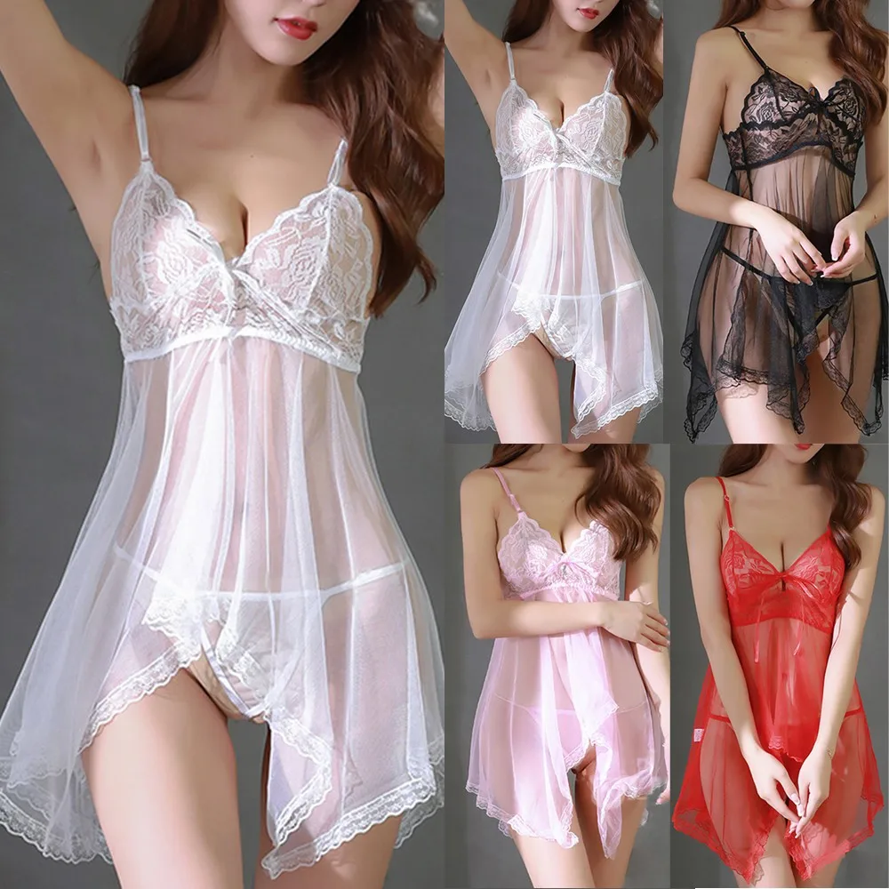 Women Hot Sexy Deep V Hollow Out Lace Mesh Sheer Exotic Pajamas Soft Sweet Nighty Ultra-thin Sleepwear Chemise Dress Multicolor
Women Hot Sexy Deep V Hollow Out Lace Mesh Sheer Exotic Pajamas Soft Sweet Nighty Ultra-thin Sleepwear Chemise Dress Multicolor