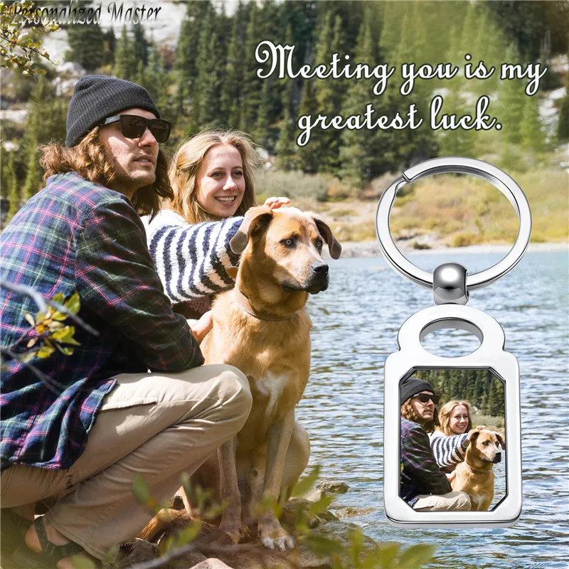 

Personalized Master Customized Photo Keychains Alloy Key Chain Engraved Date Name Keyring Special Day Anniversary Memorial Gift