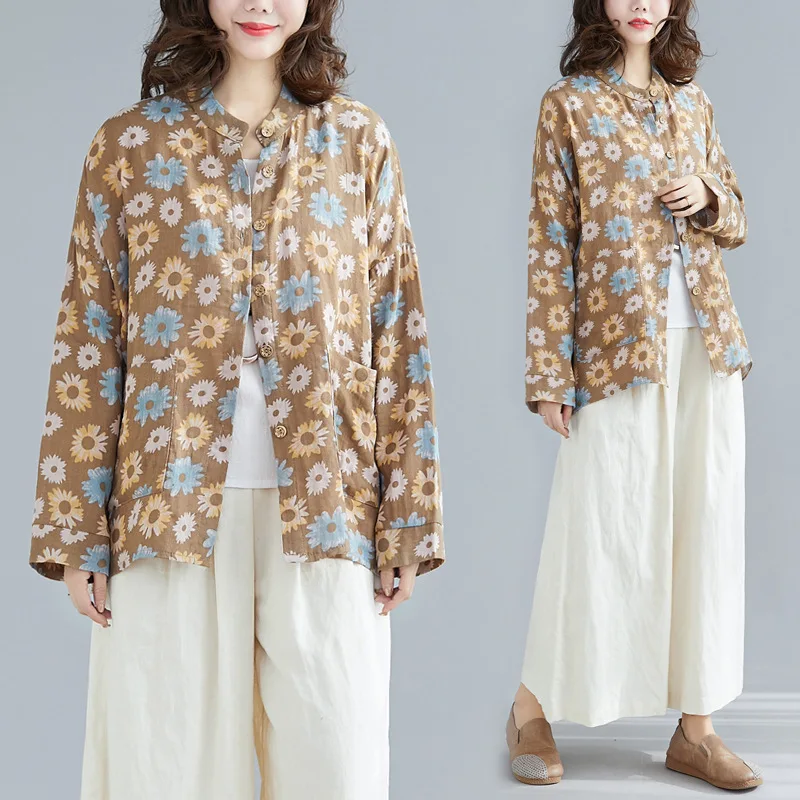 2019 Autumn Clothing New Style Korean-style Literature And Art Cotton Linen Printed Long-sleeved Shirt Fat Mm Slimming Comfortab
2019 Autumn Clothing New Style Korean-style Literature And Art Cotton Linen Printed Long-sleeved Shirt Fat Mm Slimming Comfortab