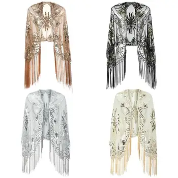 Lady Tassels Echarpes Pashmina Scarf Sequins Cape Muffler Mujer Bufanda Mesh Shawls Wrap Chal Evening Party Mantilla Poncho
Lady Tassels Echarpes Pashmina Scarf Sequins Cape Muffler Mujer Bufanda Mesh Shawls Wrap Chal Evening Party Mantilla Poncho