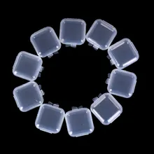 Mini przezroczysty z tworzywa sztucznego małe pudełko biżuteria zatyczki do uszu pojemnik koralik makijaż przeźroczyste pudełko do przechowywania przypadku organizator prezent 1/10/20/50 sztuk(China)