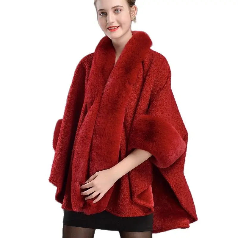 X9 European and American Autumn and Winter New Thickened Medium-long Cloak High Imitation Rex Rabbit Fur Shawl
X9 European and American Autumn and Winter New Thickened Medium-long Cloak High Imitation Rex Rabbit Fur Shawl