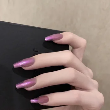 24pcs/set Temperament Aurora Purple Color Finished Fake Nails with Glue Long size Ballet Detachable Finished artificial nails
24pcs/set Temperament Aurora Purple Color Finished Fake Nails with Glue Long size Ballet Detachable Finished artificial nails