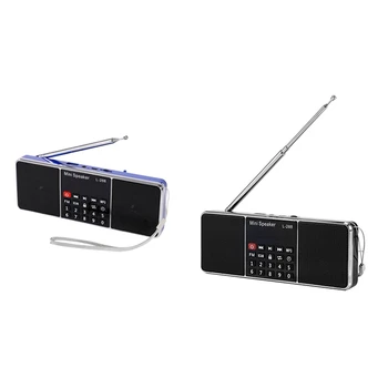 2 Pcs Mini Rechargeable Stereo L-288 FM Radio Speaker LCD Sn Support TF Card USB Disk MP3 Music Player(Blue & Black)
2 Pcs Mini Rechargeable Stereo L-288 FM Radio Speaker LCD Sn Support TF Card USB Disk MP3 Music Player(Blue & Black)