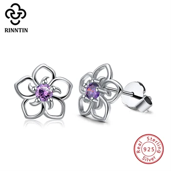 Rinntin Real Sterling Silver 925 Women Stud Earrings AAA Purple Cubic Zircon Flower Earring Trendy Party Jewelry TSE71-P 
Rinntin Real Sterling Silver 925 Women Stud Earrings AAA Purple Cubic Zircon Flower Earring Trendy Party Jewelry TSE71-P