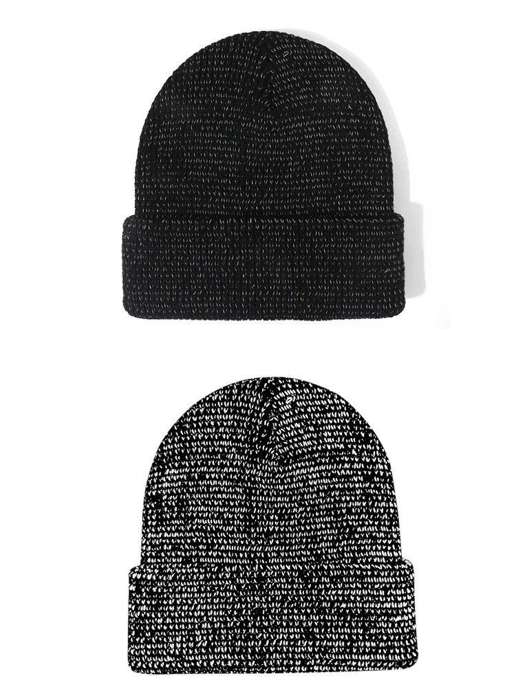 Reflective beanie worn during outdoor activity