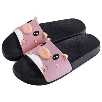 Girls Fashion New Cartoon pig Slippers Home Cute Animal Slides Indoor Flat Anti-skid Sandals Female Home Bathroom Slippers 
Girls Fashion New Cartoon pig Slippers Home Cute Animal Slides Indoor Flat Anti-skid Sandals Female Home Bathroom Slippers