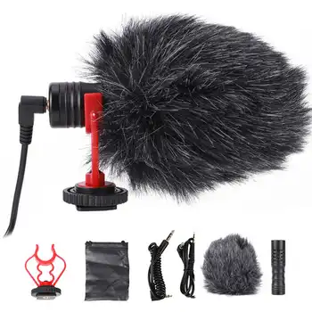 Portable Camera Microphone Mobile Phone Mini Recording Karaoke Interview Condenser Mic with 3.5mm Plug Interface
Portable Camera Microphone Mobile Phone Mini Recording Karaoke Interview Condenser Mic with 3.5mm Plug Interface