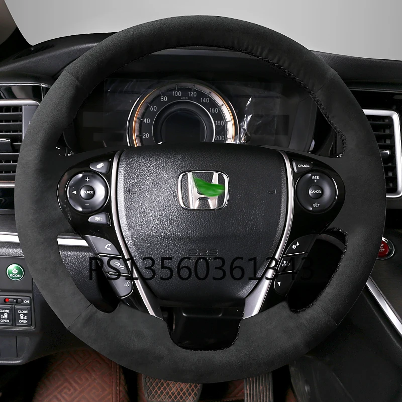 

For Honda CR-V Civic xrv Vrzel Accord Jade City Fit Avancier Envix Greiz Brerze Hand-stitched leather suede steering wheel cover