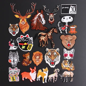 Wolf Tiger Elephant Punk Animal Patches Iron On Embroidery Elephant Goat Cat Cloth Appliques 3D Diy Cartoon Cat Clothes Decor 
Wolf Tiger Elephant Punk Animal Patches Iron On Embroidery Elephant Goat Cat Cloth Appliques 3D Diy Cartoon Cat Clothes Decor