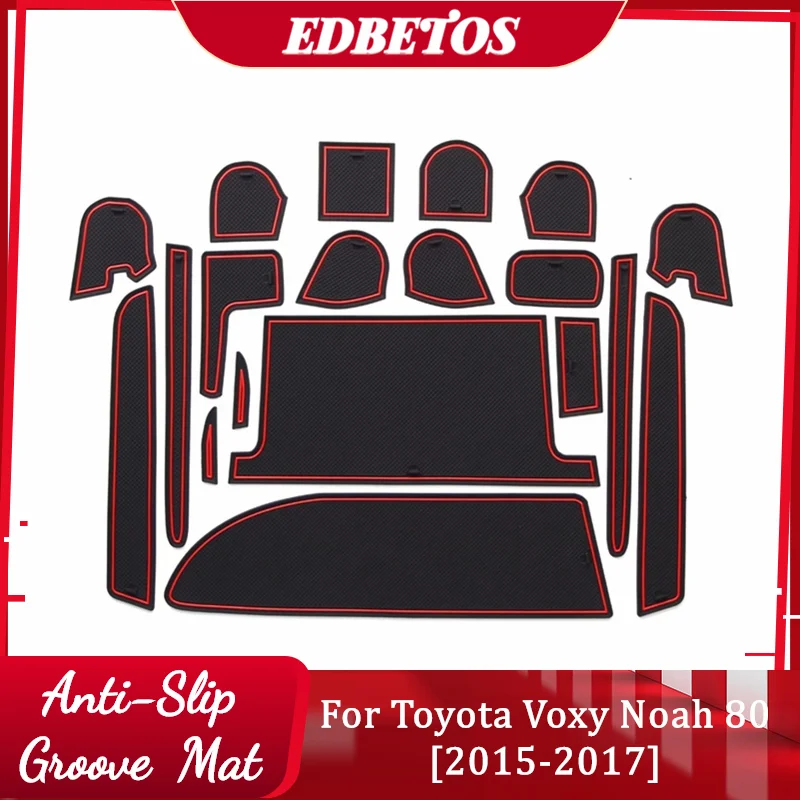 Anti-Slip Rubber Mats Gate Slot Cup Mat For Toyota Noah Voxy Esquire 2014 - 2019 and R80 80 2015 2018 Accessories |
