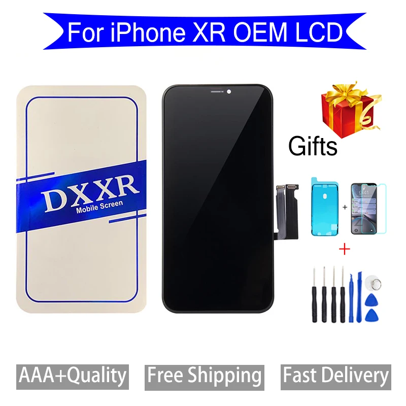 AAA +++ OEM LCD For iPhone XR Display 3D Touch Screen No dead pixels Digitizer Assembly Replacement LCD Perfect phone repair
AAA +++ OEM LCD For iPhone XR Display 3D Touch Screen No dead pixels Digitizer Assembly Replacement LCD Perfect phone repair