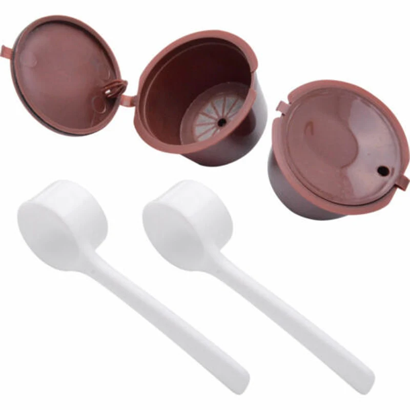 Фото Reusable Coffee Capsule For DOLCE GUSTO Machine Hot Chocolate Filter Set Refillable +Spoon Kitchen Accessories | Дом и сад