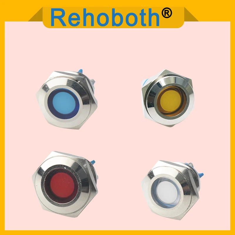 19mm Waterproof LED Metal Warning Indicator Light Signal Lamp 3V 5V 6V 12V 24V 110V 220v Red Yellow Blue Green
19mm Waterproof LED Metal Warning Indicator Light Signal Lamp 3V 5V 6V 12V 24V 110V 220v Red Yellow Blue Green