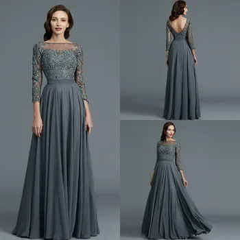 Glamorous Lace Applique Mother Of The Bride Dresses Illusion Bateau Neck 3/4 Sleeves Wedding Guest Dresses Vestidos De Novia
Glamorous Lace Applique Mother Of The Bride Dresses Illusion Bateau Neck 3/4 Sleeves Wedding Guest Dresses Vestidos De Novia