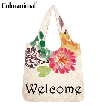Coloranimal Ladies Functional Storage Shopper Bags Eco Bags Brand Design Fashion Welcome Letter Print Grocery Bags for Women sac 
Coloranimal Ladies Functional Storage Shopper Bags Eco Bags Brand Design Fashion Welcome Letter Print Grocery Bags for Women sac