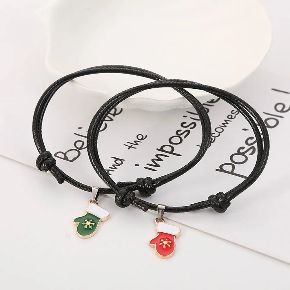 2pcs/set Elk Gloves Snowman Bracelets for Women and Men Couple Bracelet Adjustable Rope Chain Bracelets Christmas Gifts Trendy
2pcs/set Elk Gloves Snowman Bracelets for Women and Men Couple Bracelet Adjustable Rope Chain Bracelets Christmas Gifts Trendy